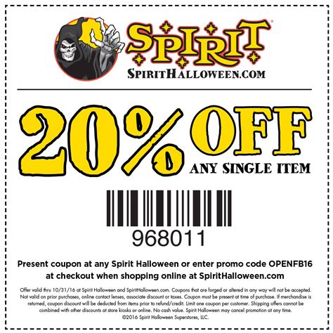 printable spirit halloween coupon